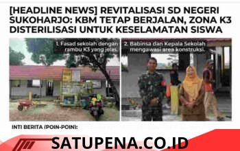 Berjalan di Tengah KBM, Program Revitalisasi SD Negeri Sukoharjo Terapkan Sterilisasi Zona K3
