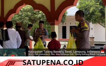 Polsek Lambu Kibang Gelar Jumat Berkah, Bagikan Nasi Kotak dan Titip Pesan Kamtibmas