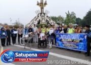 Biar Aman di Jalan! Ini Aksi Simpatik Polres Lampung Utara di Bundaran Tugu Payan Mas